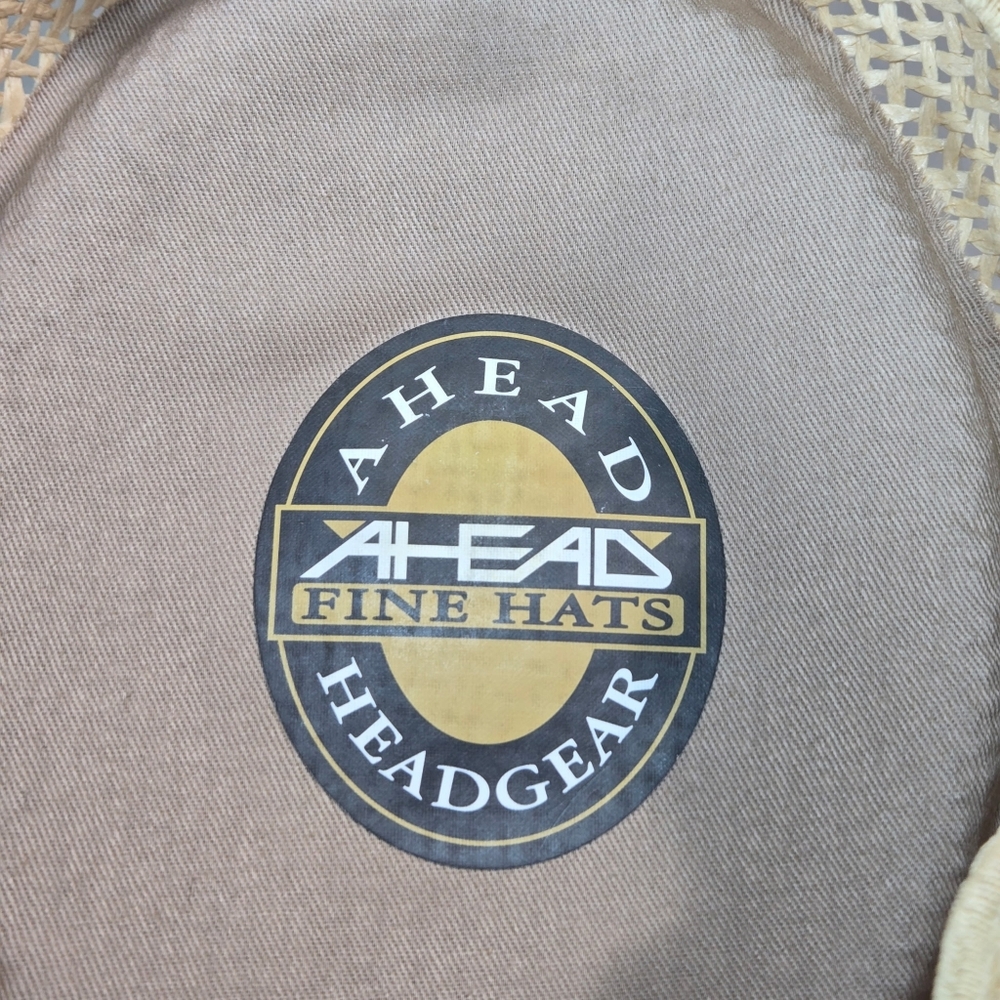 AHead Beige Straw Golf Hat Resortwear Travel SPF 50 - Picture 7 of 7